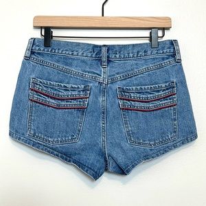 FREE PEOPLE She’s Not There High Waisted Piped Jean Shorts 27
